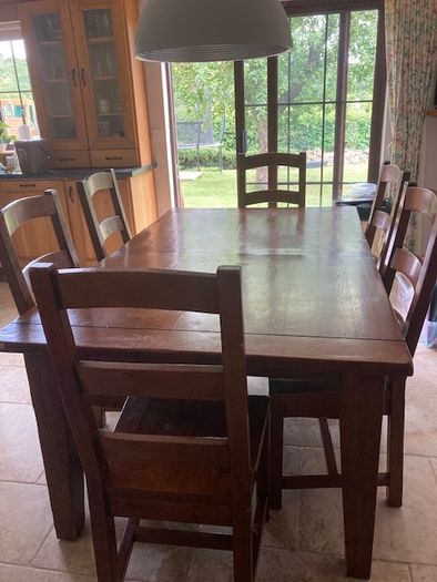 Solid Oak Extendable Dining Table and 6 Chairs