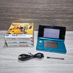 Nintendo 3DS Aqua Blue Console With Charger 3 Ds Games - Tested