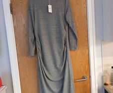 M&S  Dress With Side  Rushing.   S.16.  B.N.W.T.