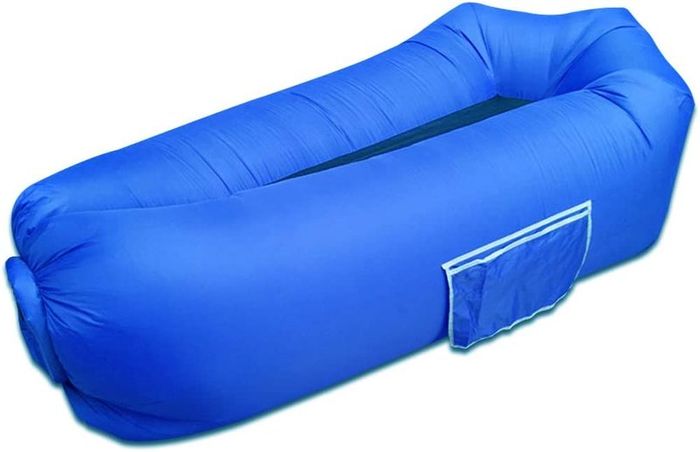 Inflatable lounger, 2019 New Waterproof inflatable Sofa with Storage Bag Air Sofa lounger Hammock with Headrest Inflatable Couch fit for Travelling,Camping,Pool and Beach (Blue)