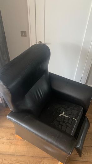 Bespoke solid armchair in need of repair
