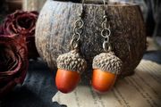 Autumn Earthy Hippie Witch Acorn Earrings