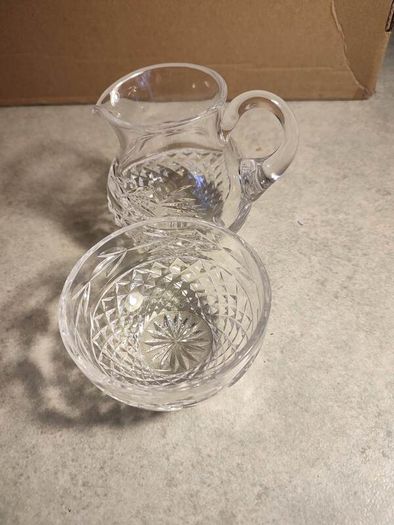 DUBLIN Crystal Milk Jug and Sugar Bowl.