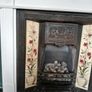 Fireplace in cast iron with wooden surround (painted white) and black marble hearth.   Perfect condition Image 4