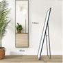 Full Length Mirror 140x40cm Free Standing, Hanging or Leaning, Large Floor Mirror with Black Aluminum Alloy Frame for Living Room or Bedroom Image 2