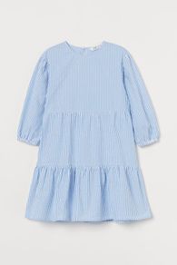 Girls stunning Sold Out New NWT blue and white candy stripe dress H&M 11 12