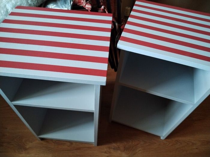 lockers open faced with really nice red stripe on top to add character x2