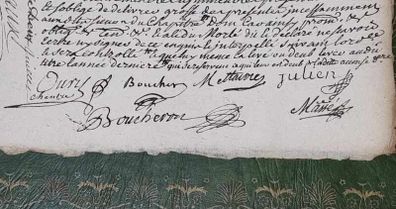 1752 Notarial Agreement: Tithe Lease of Clamecy Bail d'Accense.Signed Antique Document