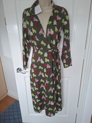 NWT Compania Fantastica Green Dog Pattern  Drees  XS