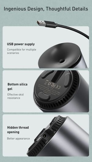 Baseus Car Diffuser Humidifier Auto Air Purifier Aromo Air Freshener with LED Light For Car Aroma Aromatherapy Diffuser