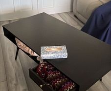 Barcelona Coffee Table - Black Wood Effect with Drawer