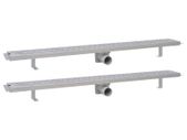 Linear Shower Drain 2 pcs Wave 1030x140 mm Stainless Steel