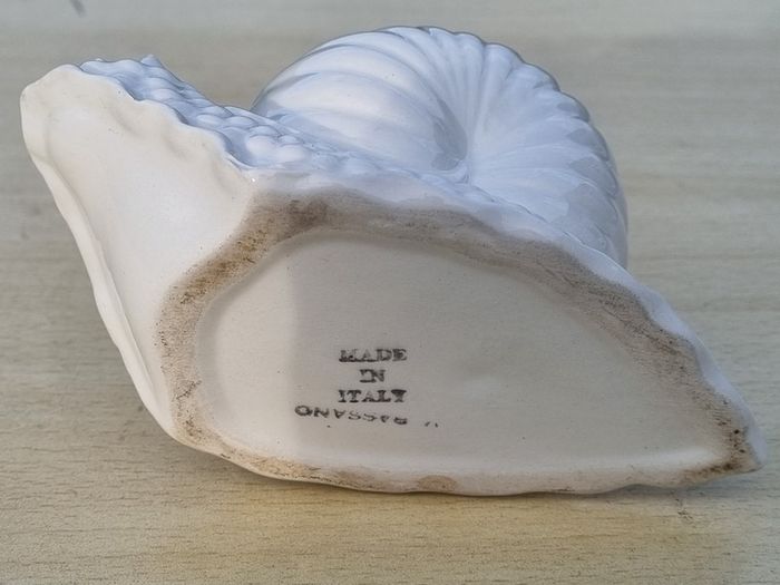 Italian ceramic snail flower holder