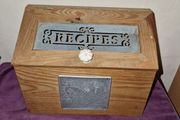Vintage hand made wooden Recipes box