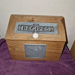 Vintage hand made wooden Recipes box