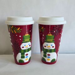 Costa Coffee Ceramic Mugs Christmas silicone lid