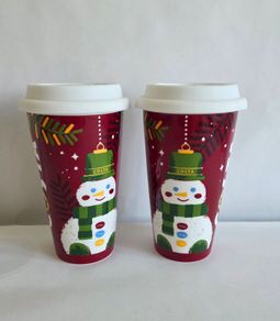 Costa Coffee Ceramic Mugs Christmas silicone lid