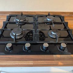 60cm Black Glass Gas Hob