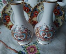 Two Palissy Bud Vases