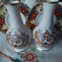 Two Palissy Bud Vases