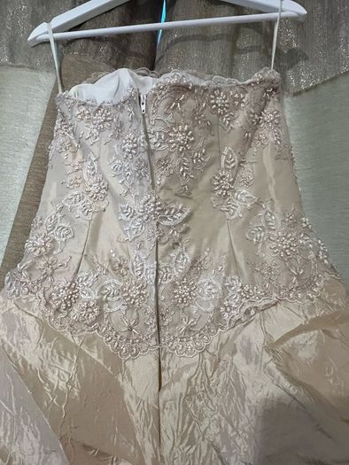 Champagne Wedding Dress & Swarovski Crystal Veil