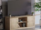 Panama 2 Door 1 Shelf Flat Screen TV Unit, Living Room Furniture, Solid Pine Wood, Wax Finish