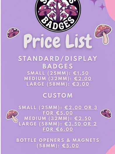 Custom badges, stickers etc