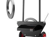 Banding Strapping Cart, Fit for Steel Strapping Coils with 600 mm Core Outer Size, Heavy Duty Strapping Dispenser with Rubber Wheels