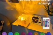 16 Colours Water Ripple Projector Dynamic Rotating LED Night Light with Remote Dimming Family Bedroom Romantic Ocean Decor Lamp