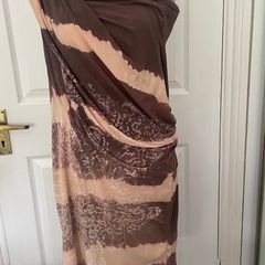 AllSaints One-Shoulder Bleach Dye Dress - Size 14