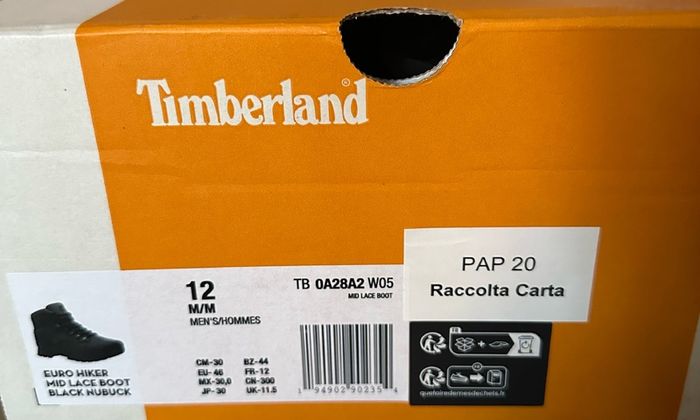 Bnib Timberland Euro Hiker Mid Lace Boot Black Nubuck sz. 11.5
