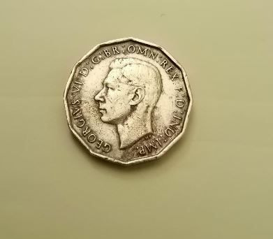 1948 George VI UK 12-sided Brass Thruppence