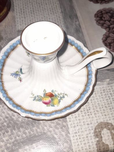 Vintage Spode Trapnell Sprays Handled Candle Holder Made of Fine Bone China in England
