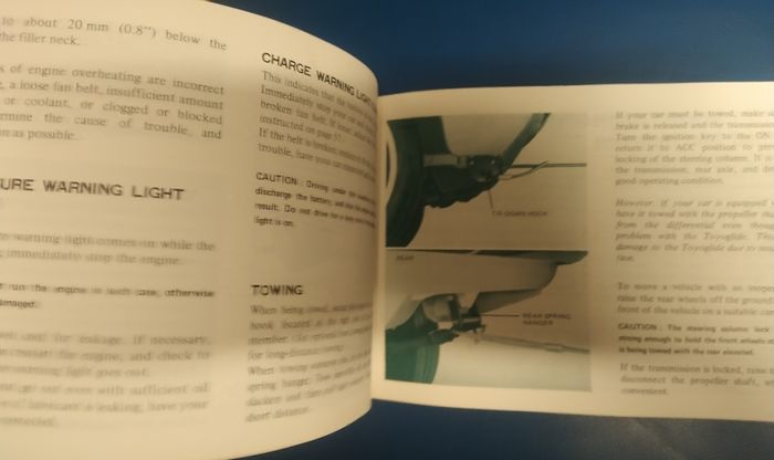 Toyota Corolla Owner's Manual 1976