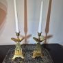 vintage Chinese brass  candle holders Image 2