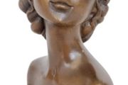 Miguel Lopez (1955) Bust Of A Lady - Bronze, Marble (Signed)