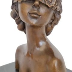 Miguel Lopez (1955) Bust Of A Lady - Bronze, Marble (Signed)