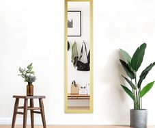 Full Length Mirror 120x30cm Wall & Door Mirror for Living Room or Bedroom, Gold PS Frame