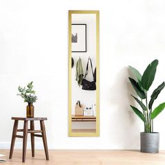 Full Length Mirror 120x30cm Wall & Door Mirror for Living Room or Bedroom, Gold PS Frame