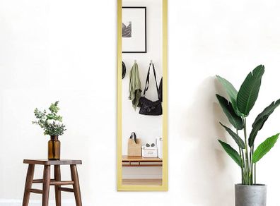 Full Length Mirror 120x30cm Wall & Door Mirror for Living Room or Bedroom, Gold PS Frame