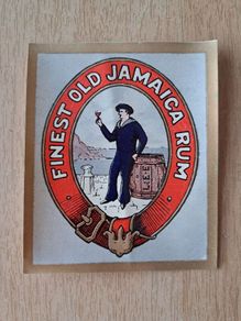 Vintage finest old Jamaica rum label
