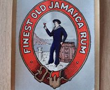 Vintage finest old Jamaica rum label