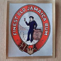 Vintage finest old Jamaica rum label