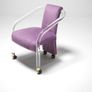 Vintage Lucite and Purple Velvet Armchair by Charles Hollis Jones, USA, 1970s. Image 5