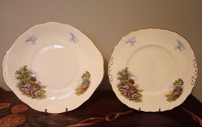 Vintage Royal Vale " Country Cottage". 22 pieces Tea Set, Bone China England.