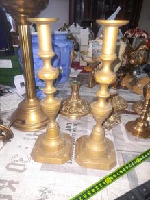 Beautiful Old Pair of Brass Candlesticks, Postage Available
