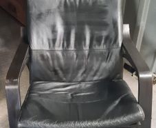Black Leather Rocking Armchair
