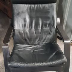 Black Leather Rocking Armchair