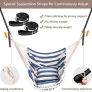 NEW SALE | Hammock Chair Hanging Swing 2 Seat Cushions Included,Strong Webbing Straps and Hooks for Easy Hanging Soft Cotton Weave Hanging Chair Side Pocket Large Tassel Chair Set Comfort Indoor Outdoor Image 2
