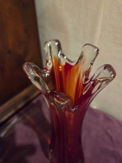 Mid Century Glass Swung Vase